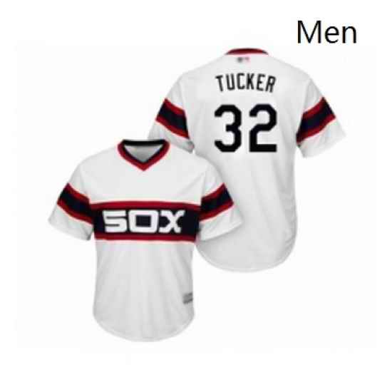 Mens Chicago White Sox 32 Preston Tucker Replica White 2013 Alternate Home Cool Base Baseball Jersey